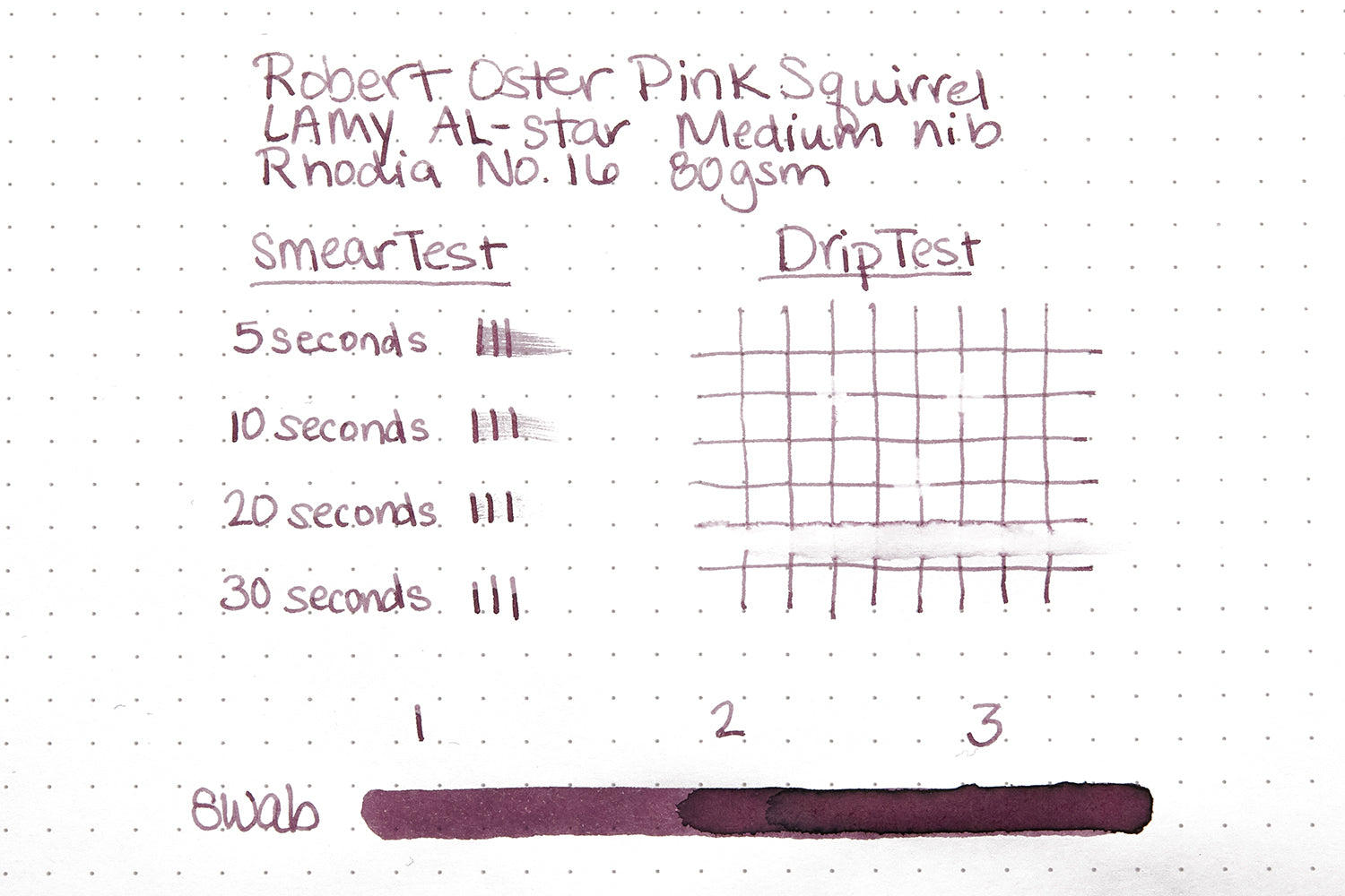 Robert Oster Pink Squirrel - Ink Sample