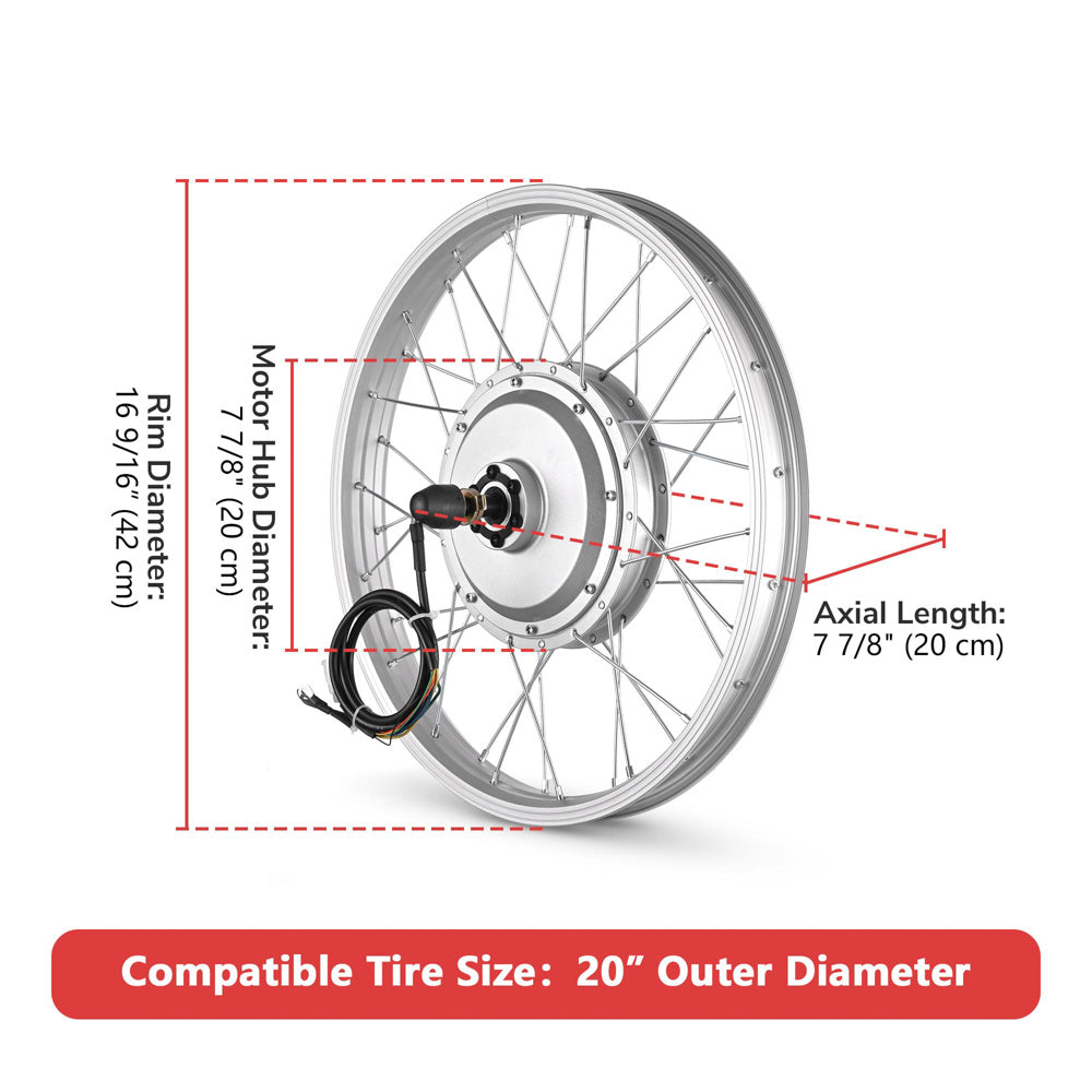 Yescom 20 Electric Bicycle Motor Rear Wheel Kit 36v 750w