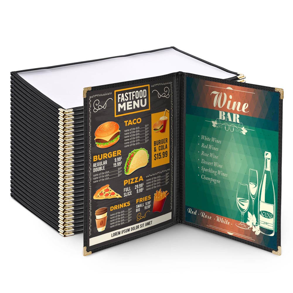 Yescom 30x Menu Covers Cafe Restaurant Double 8.5x14