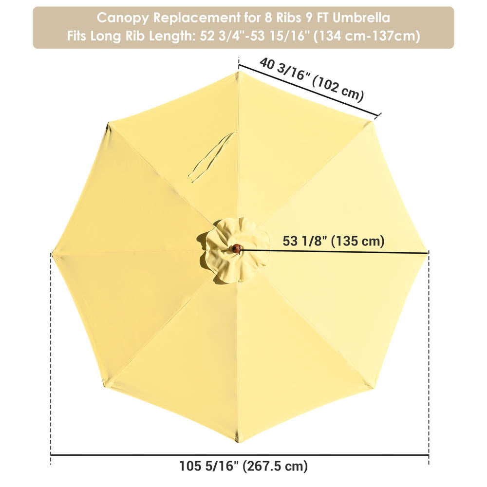 Yescom 9' 8-Rib Outdoor Market Umbrella Replacement Canopy (Preorder)