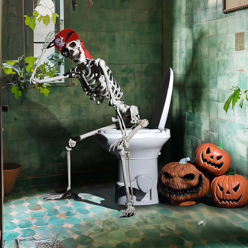 Yescom 5.4ft Skeleton Halloween Decoration Posable Pirate