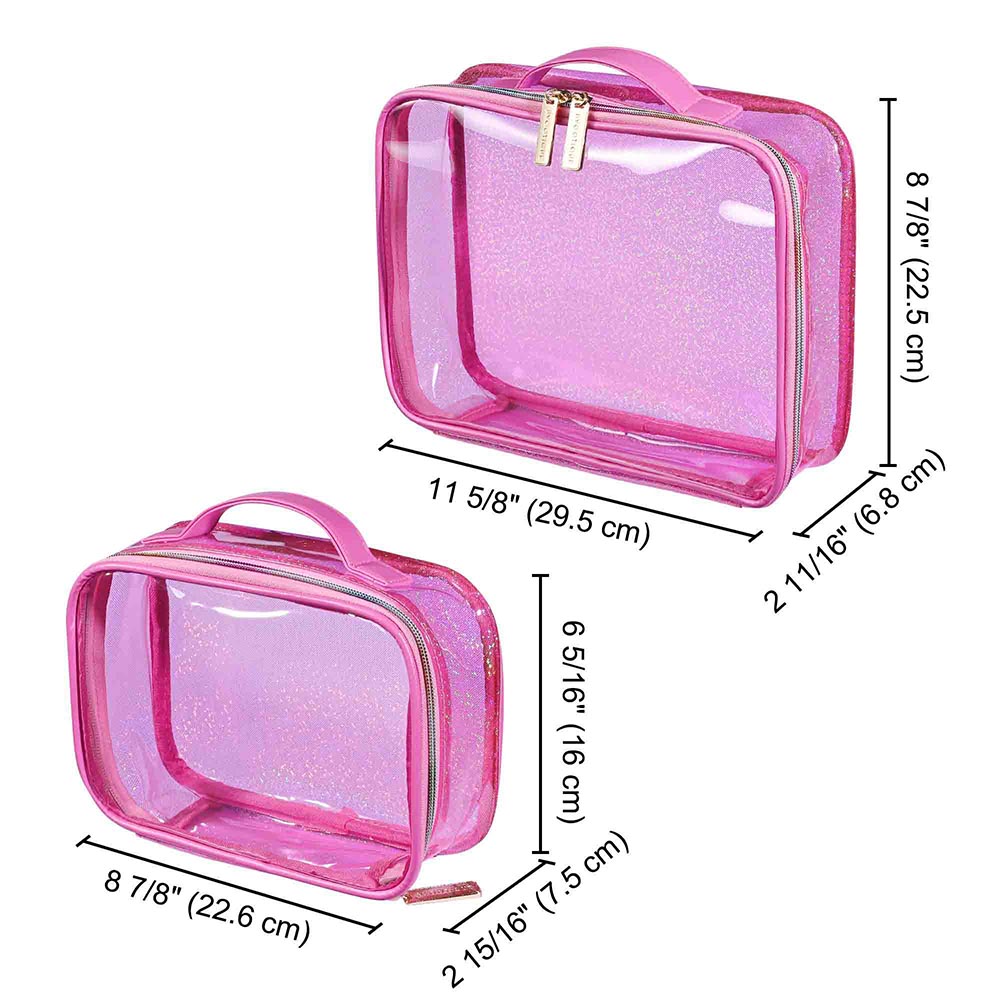 Byootique Clear Makeup Bags Travel Toiletry Pouch 2ct/pk