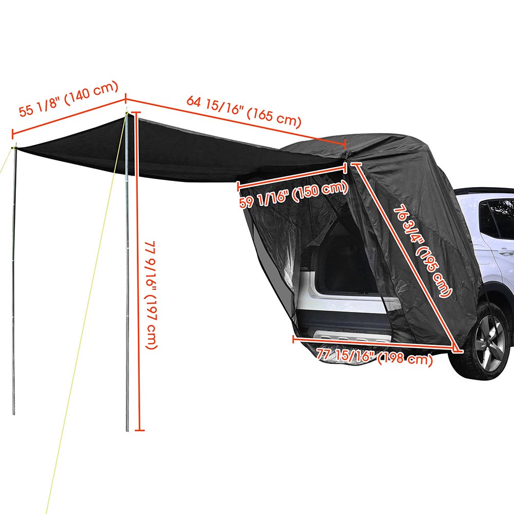 Yescom Car Tent with Awning Shade & Net for Van SUV Tailgate