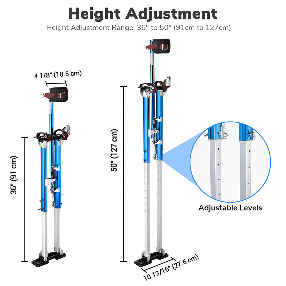 Yescom Drywall Stilts 36 - 50 Adjustable Aluminum Color Options