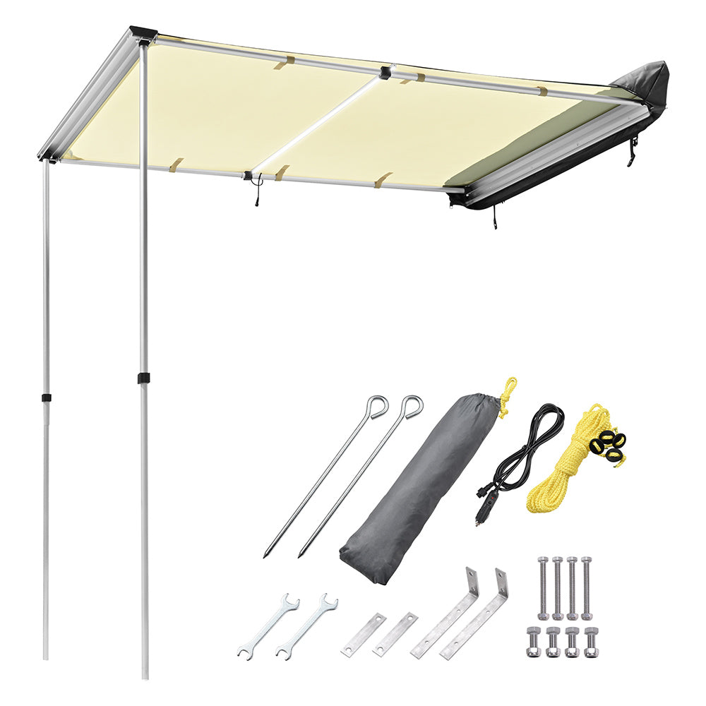 Yescom Awning with LED Light 6.6' x 4.6' Car Side Tailgate Awning