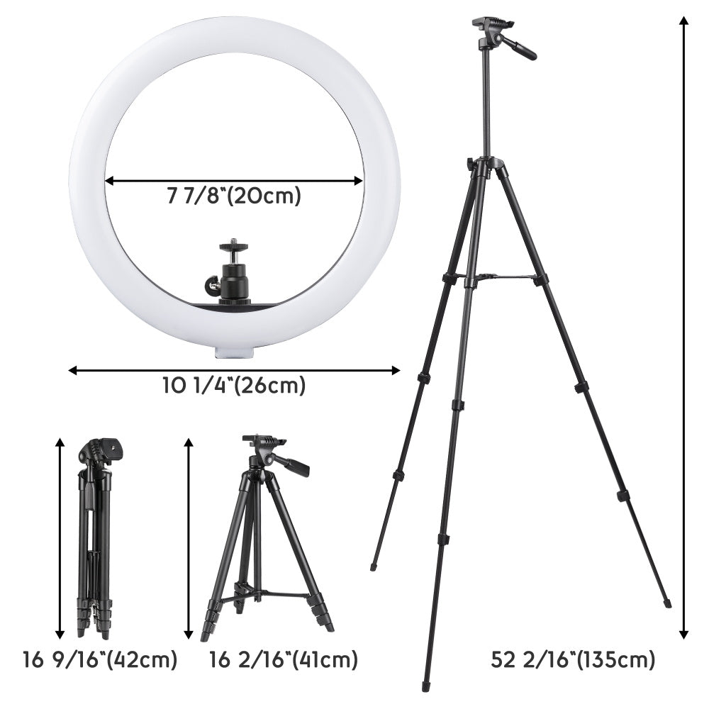 Yescom 10 Ring Light w/ Stand Angeleye Photo Video Social Lighting