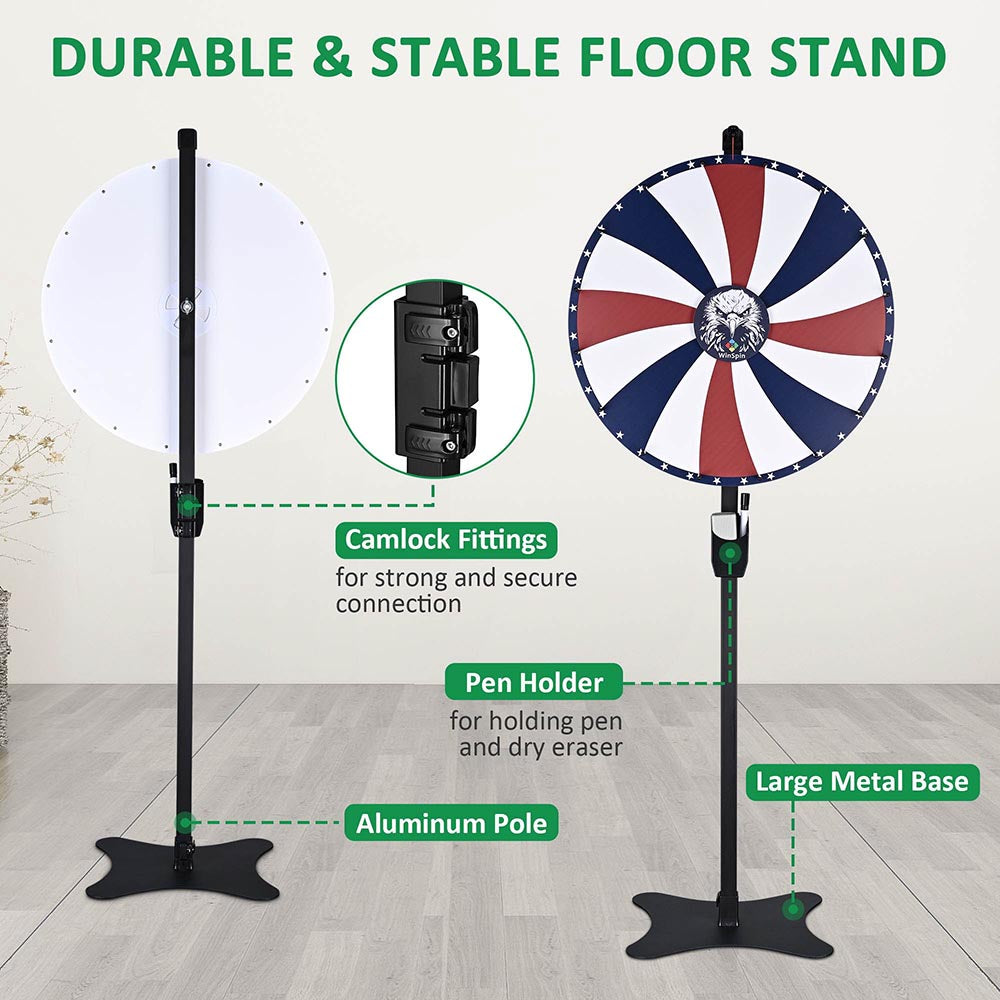 WinSpin 24 Floor Stand Tabletop Prize Wheel Bald Eagle Head