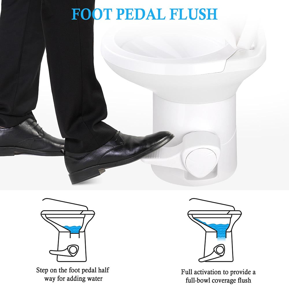 Yescom 20 RV Toilet Gravity Flush High Profile HDPE Travel