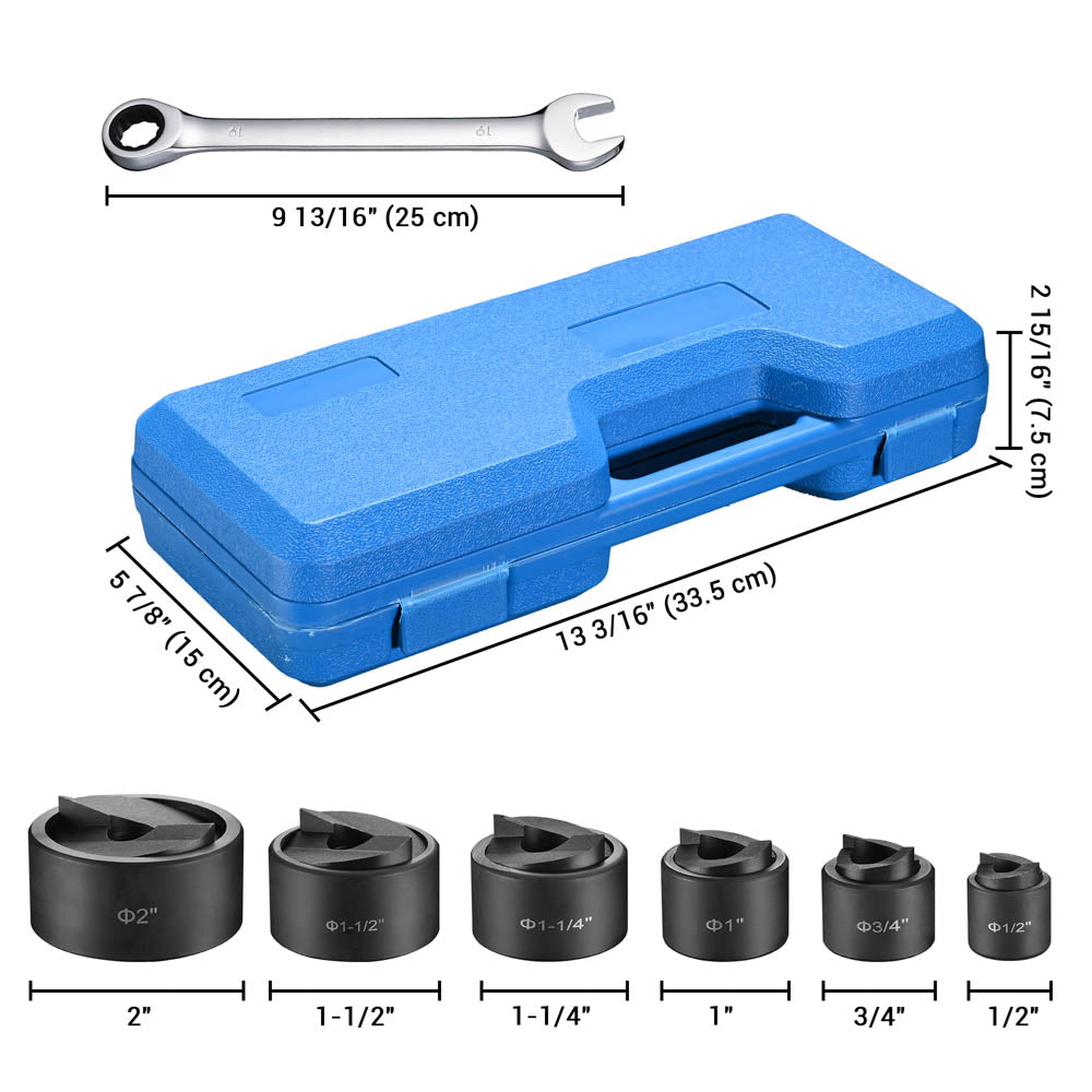 Yescom 6 Ton Manual Knockout Punch Kit 6 Piece Tool Kit