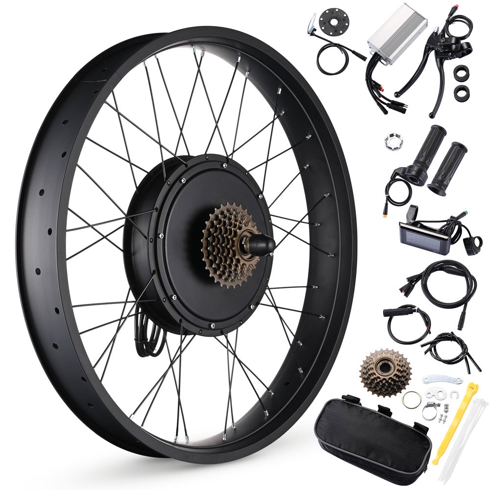 Yescom 26 Electric Bicycle Motor Rear Wheel Fat Tire Kit 48v 1000w