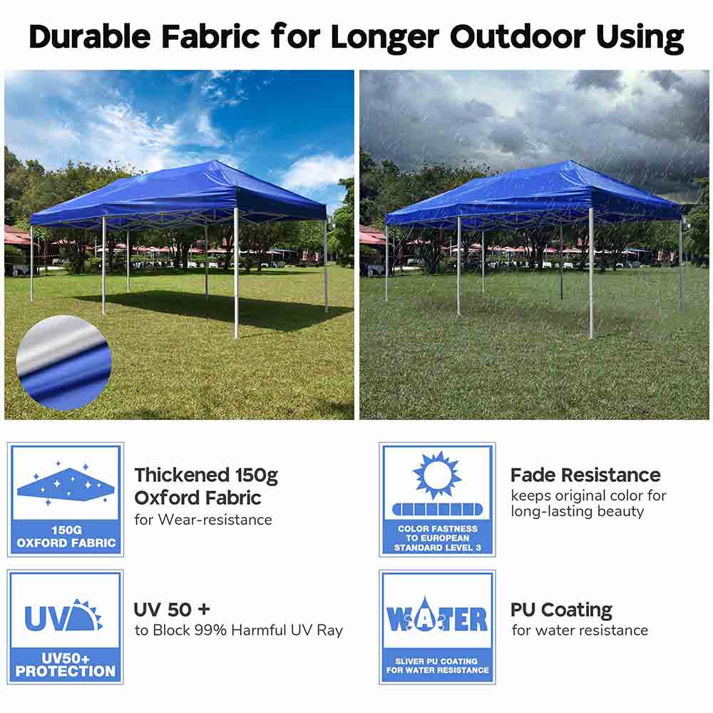 Yescom 10'x20' Ez Pop Up Tent Canopy Top Replacement (9.6'x19')