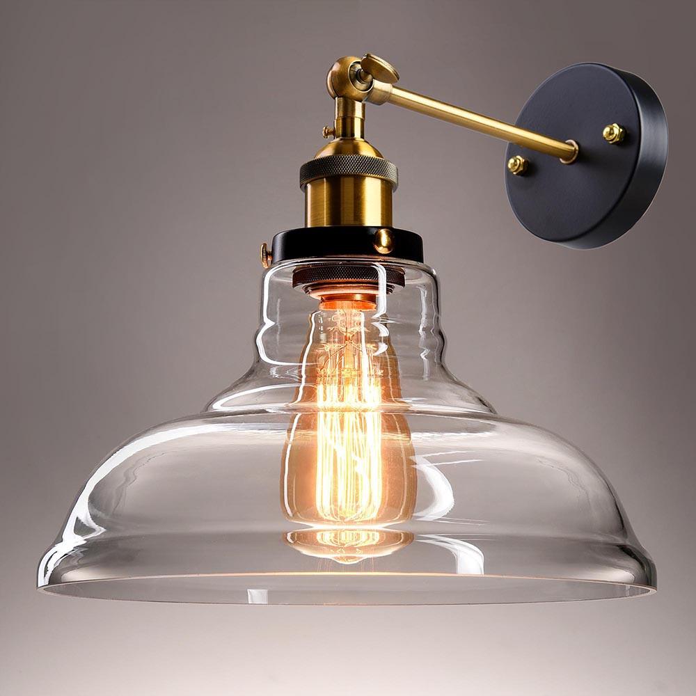 Yescom 11 in Clear Glass Wall Lamp 1 Light