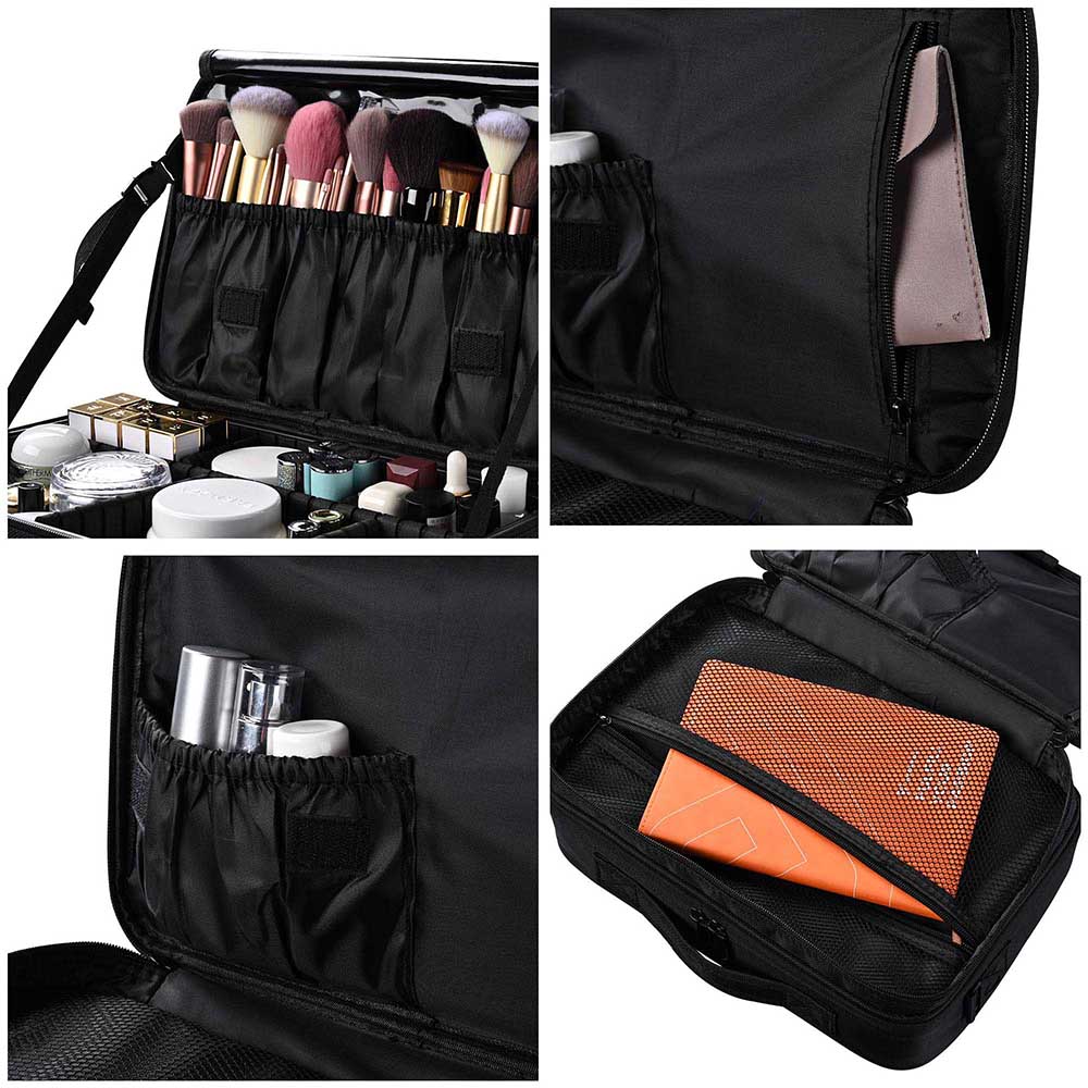 Byootique Portable Oxford Makeup Artist Soft Train Bag Case 13x9x4