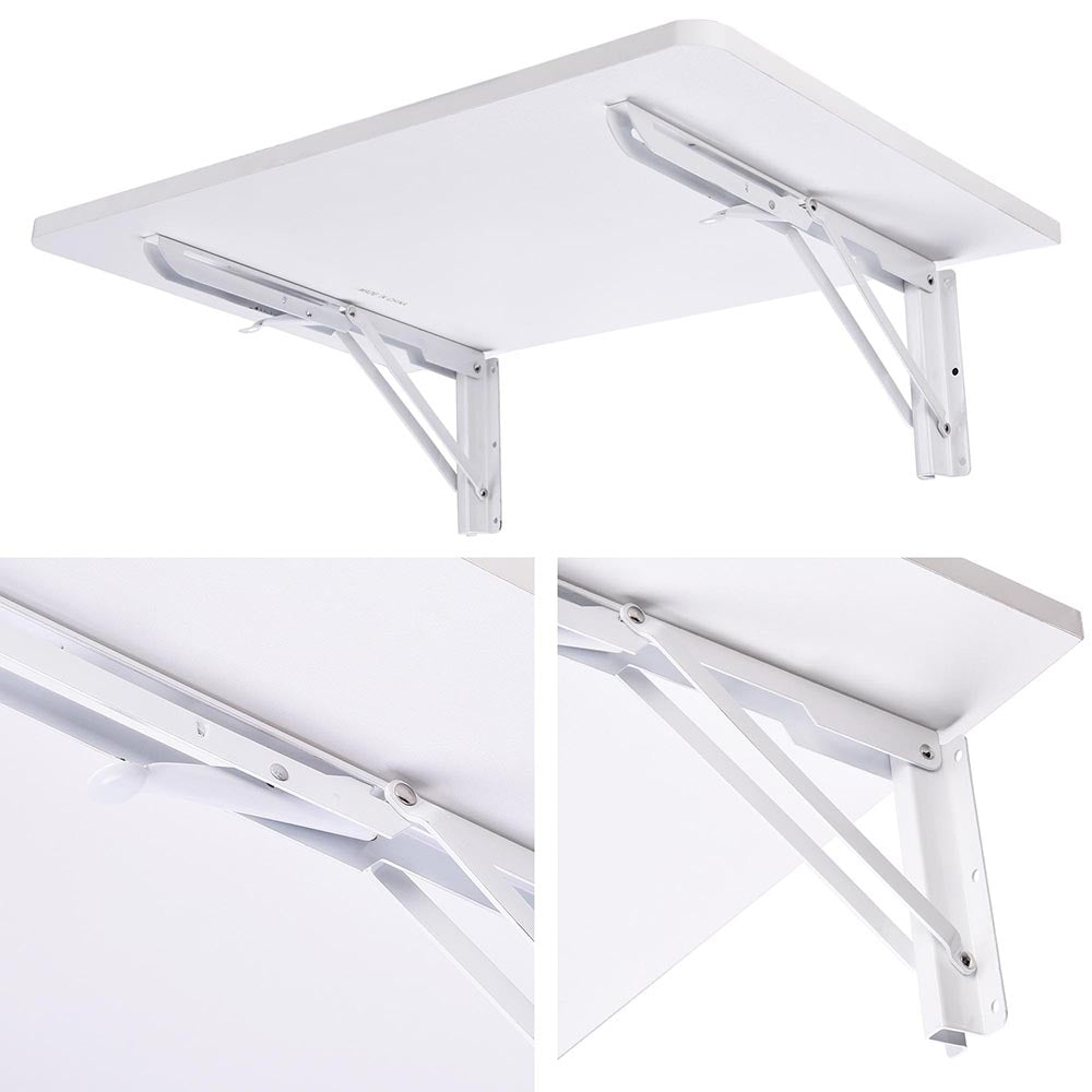 Yescom Wall Mount Fold Down Floating Table Desk Black/White