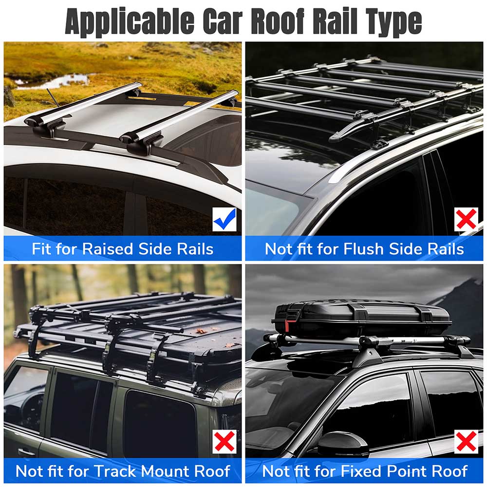 Yescom 55 Car Top Roof Rack Luggage Carrier Universal Cargo Cross Bar