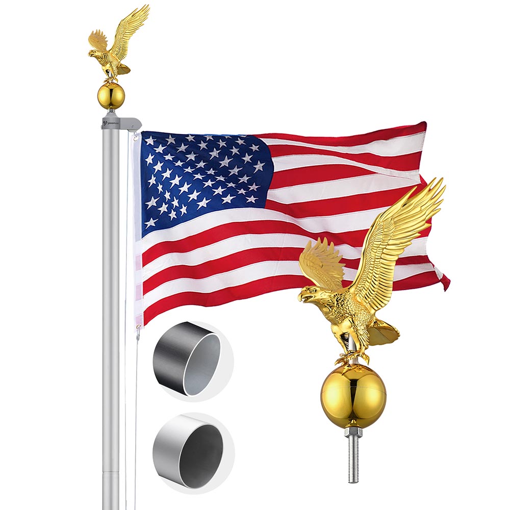 Yescom 20' Sectional Flag Pole and Flag Kit with Regal Eagle