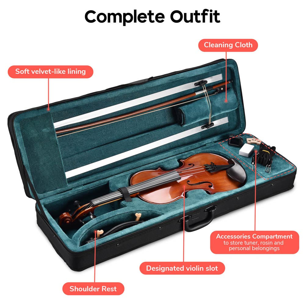 Yescom BV250 4/4 Advanced Full Size Violin w/ Bow Case Outfit Set