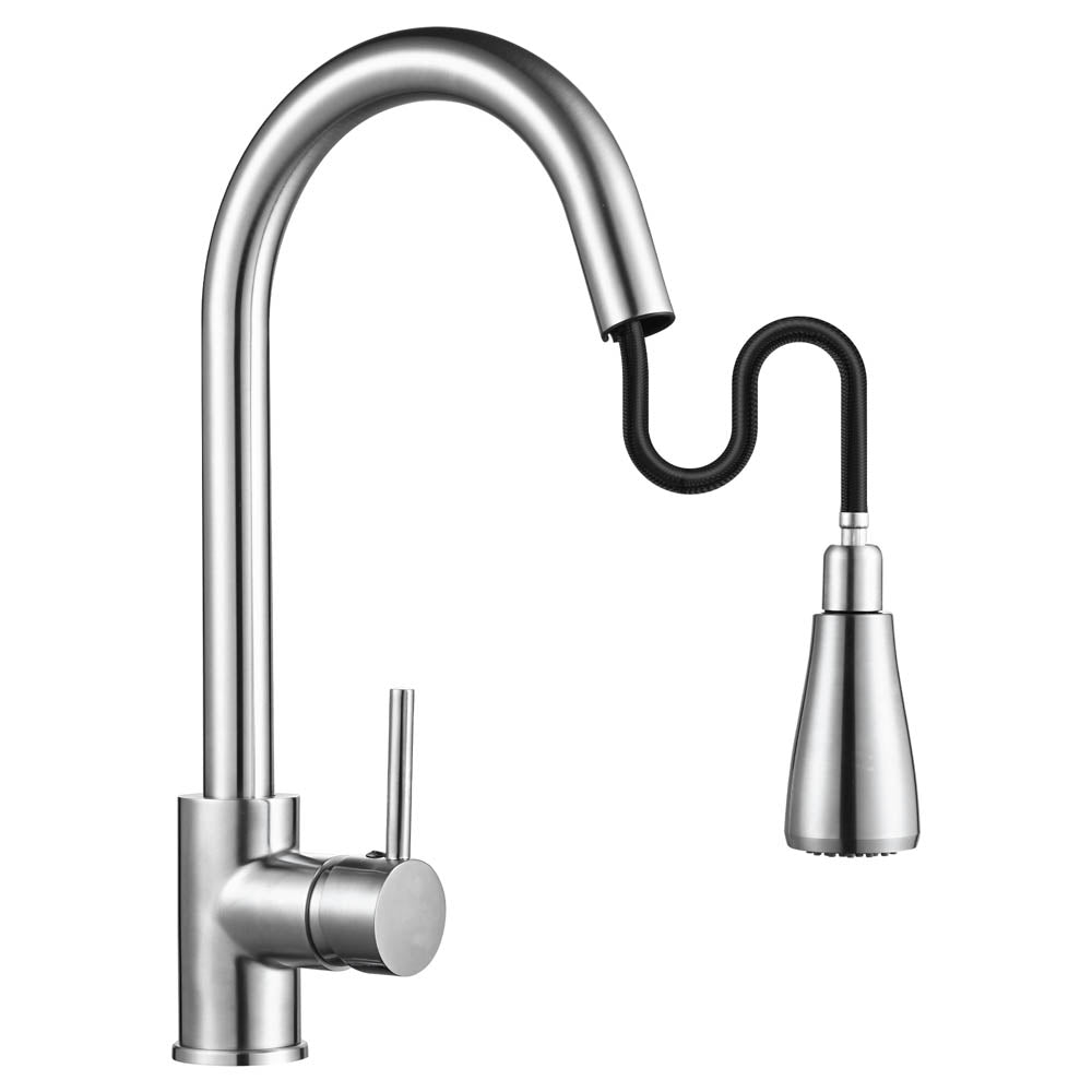 Aquaterior Pull Down Kitchen Faucet with Sprayer 2.2GPM Brushed Nickel