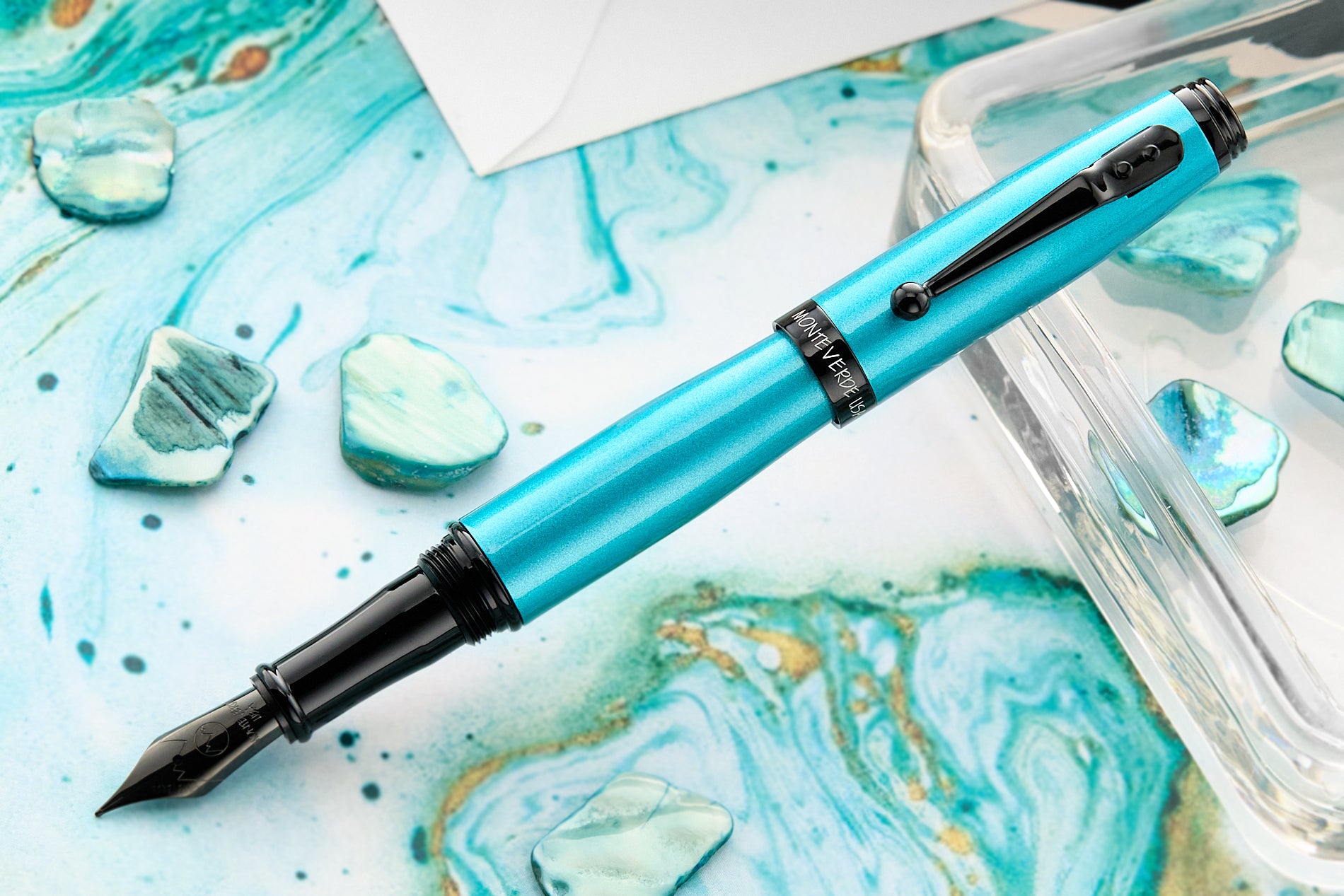 Monteverde Invincia Fountain Pen - Turquoise (Limited Edition)