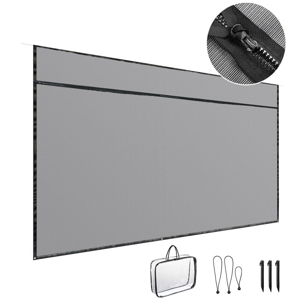 Yescom RV Awning Screen with Zipper 10'x6' Travel Trailer Sun Blocker