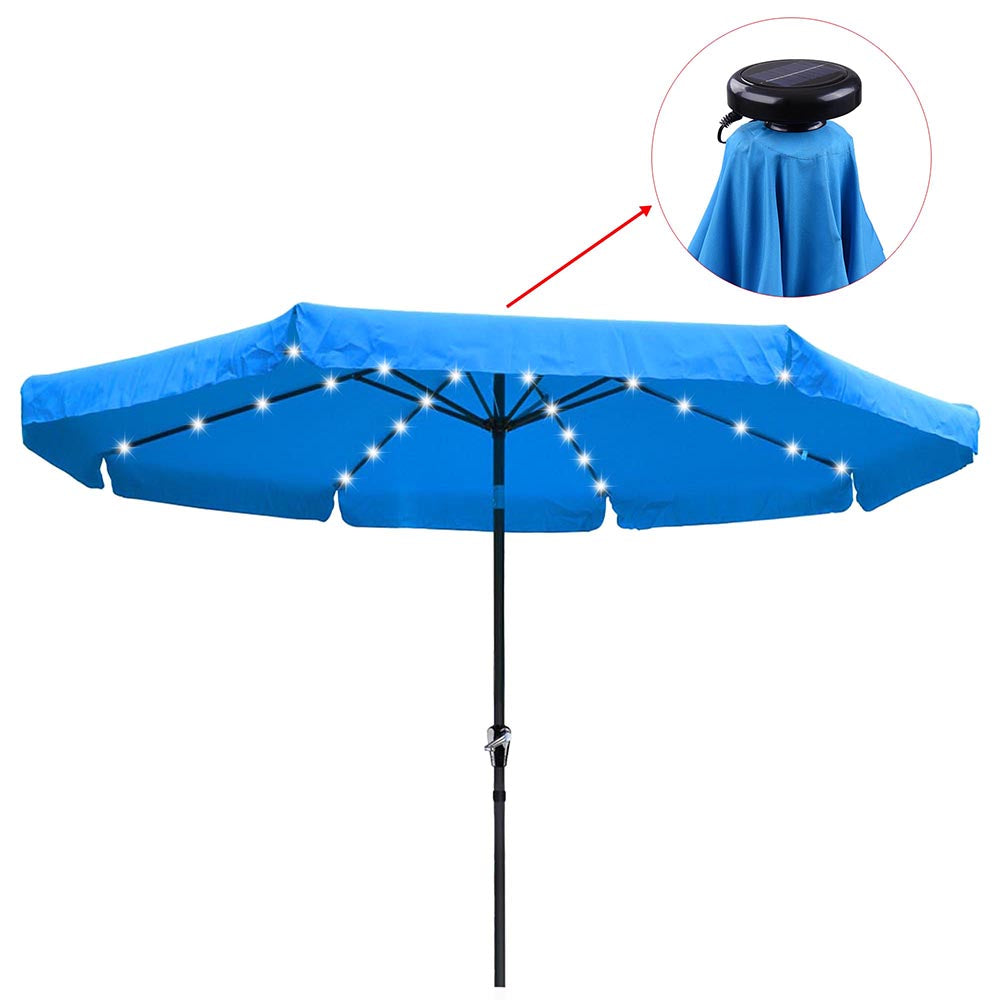 Yescom 10ft 8 ribs Outdoor Umbrella Solar String Light