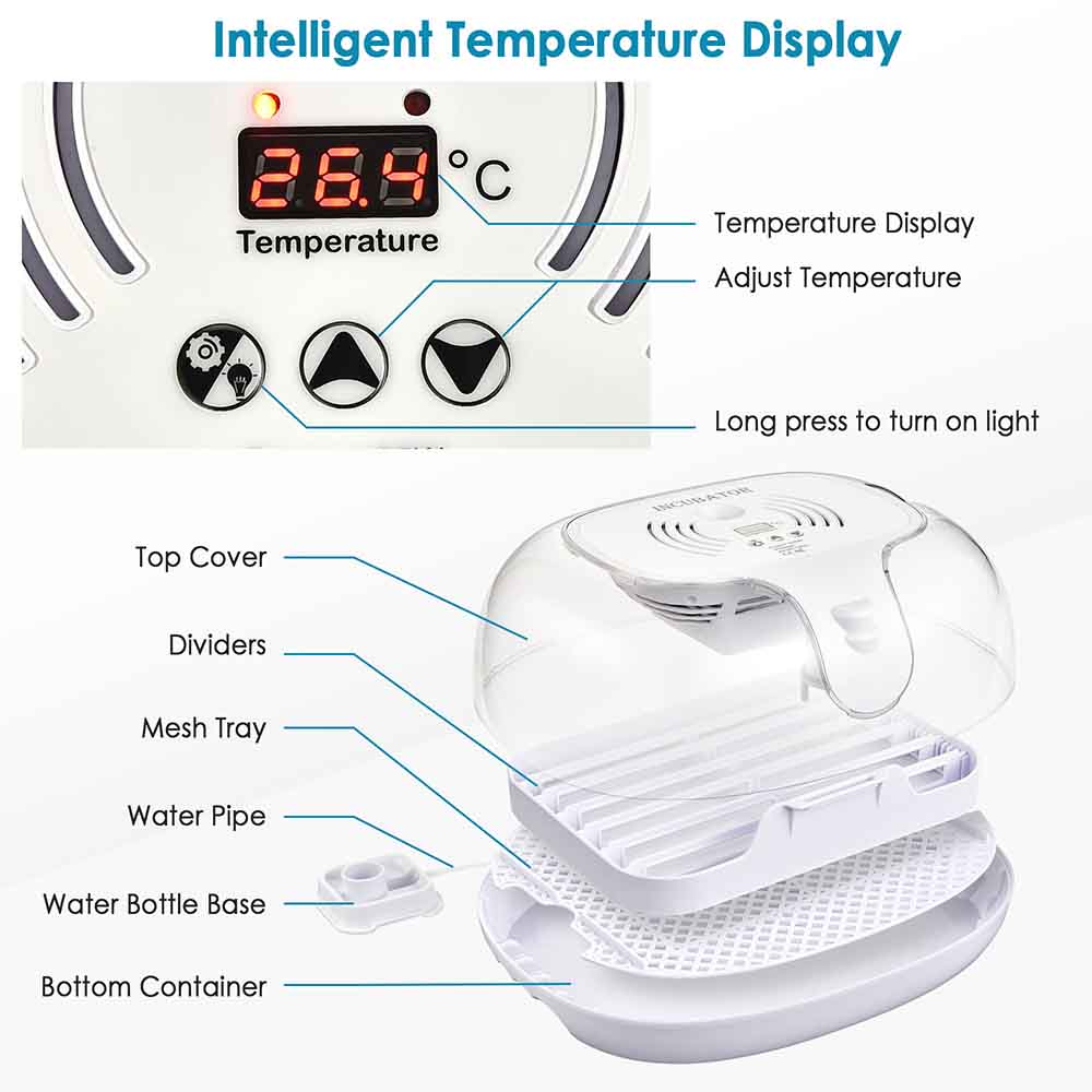 Yescom 16 Egg Incubator Auto Turner Temperature Humidity Control