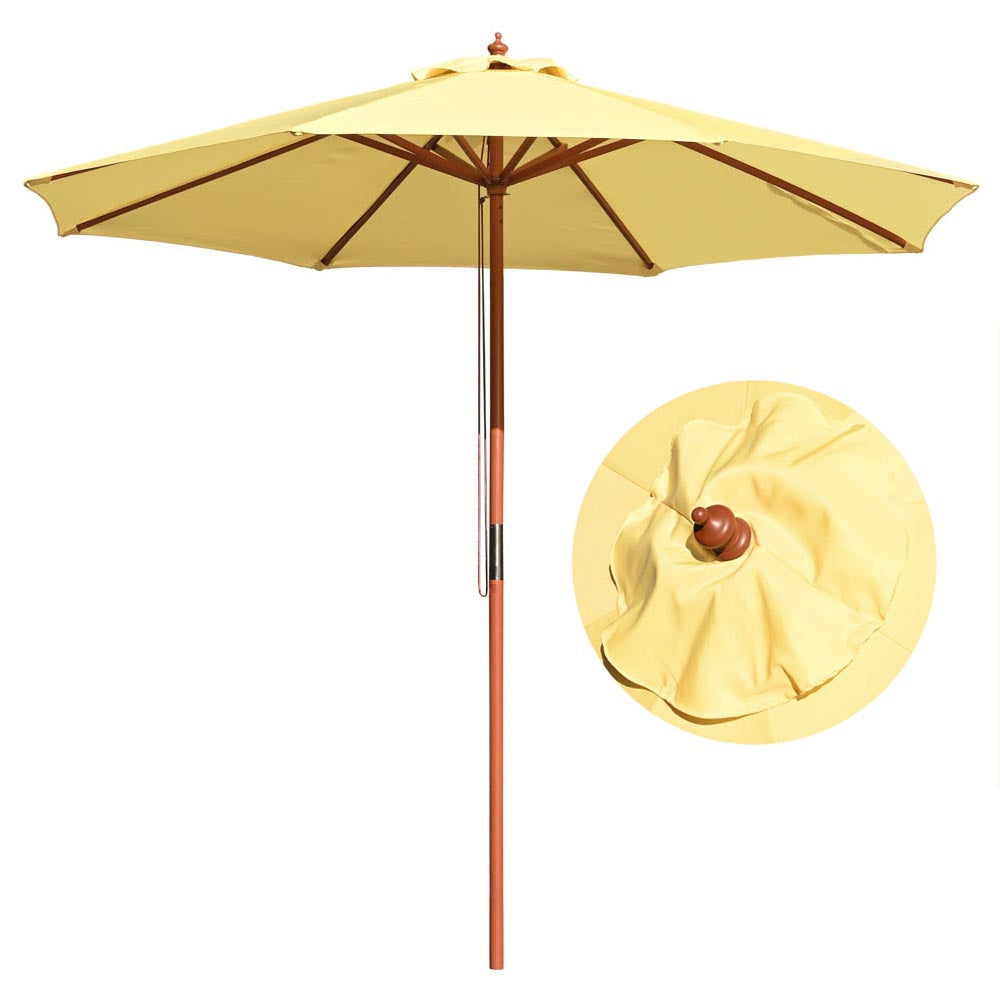 Yescom 9ft Patio Wood Market Umbrella Multiple Colors