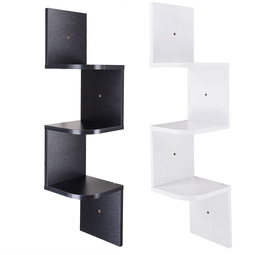 Yescom Corner Wall Shelf Wooden Floating Shelves 3 Tiers