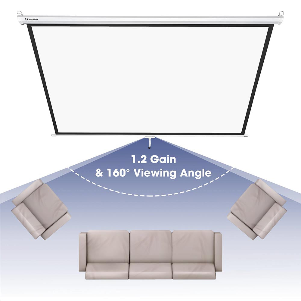 InstaHibit 4:3 Retractable Manual Projection Screen 72 Ceiling Wall