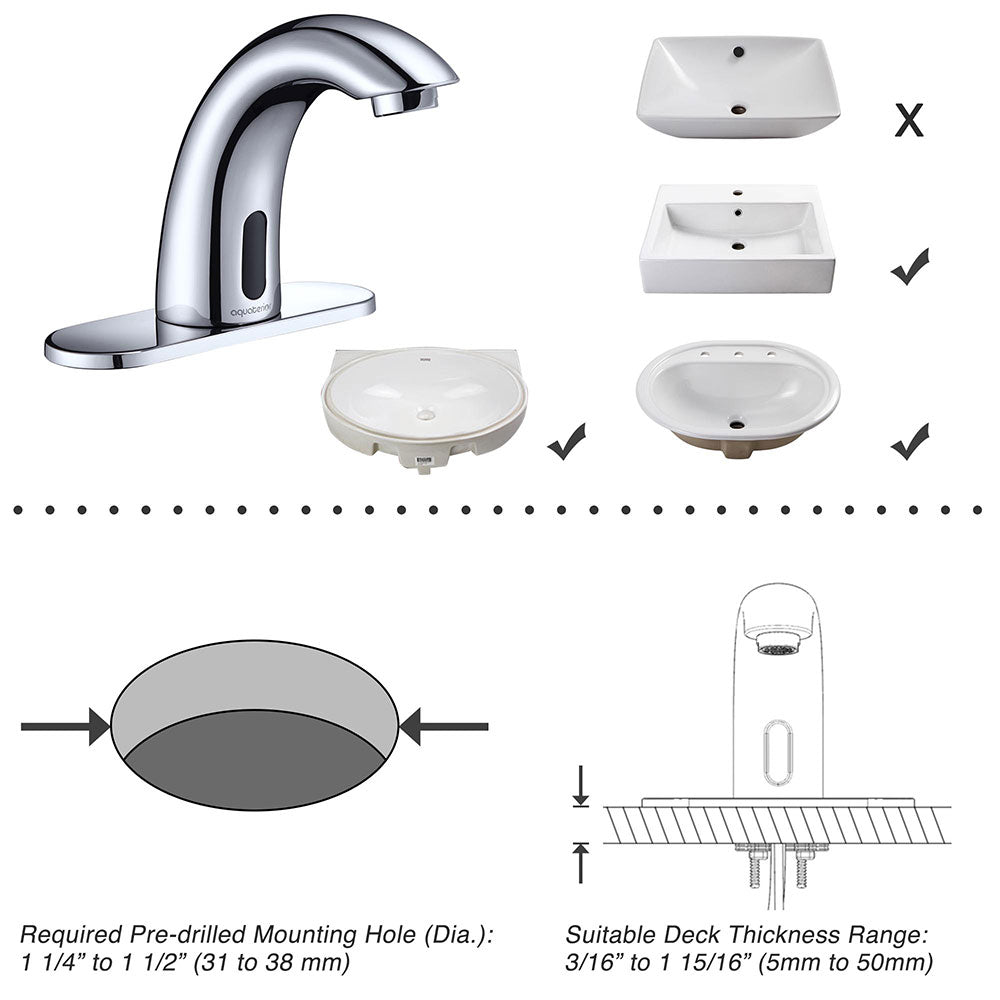 Aquaterior 5 Motion Sensor Touchless Bathroom Faucet