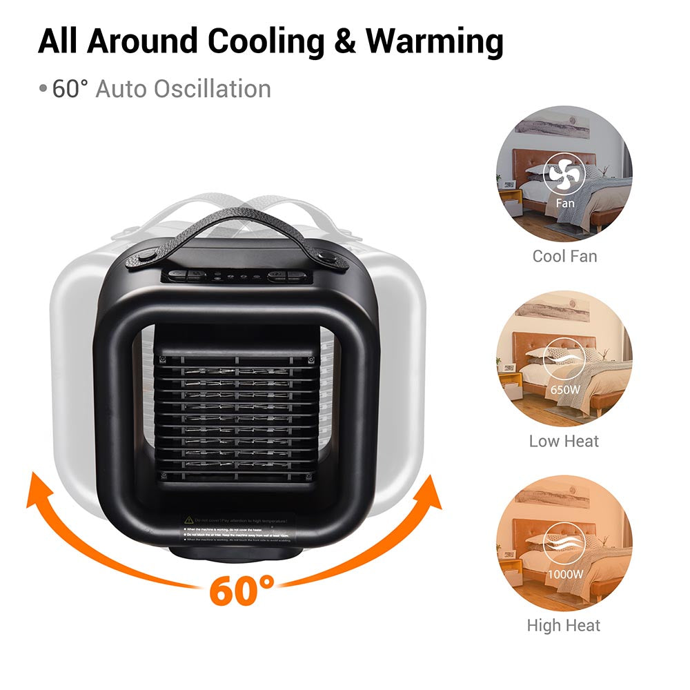 Yescom Portable Fan & Space Heater 1000w