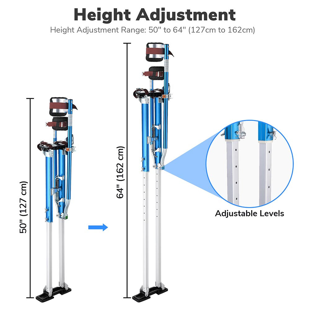 Yescom Drywall Stilts 50 - 64 Adjustable Aluminum Color Options