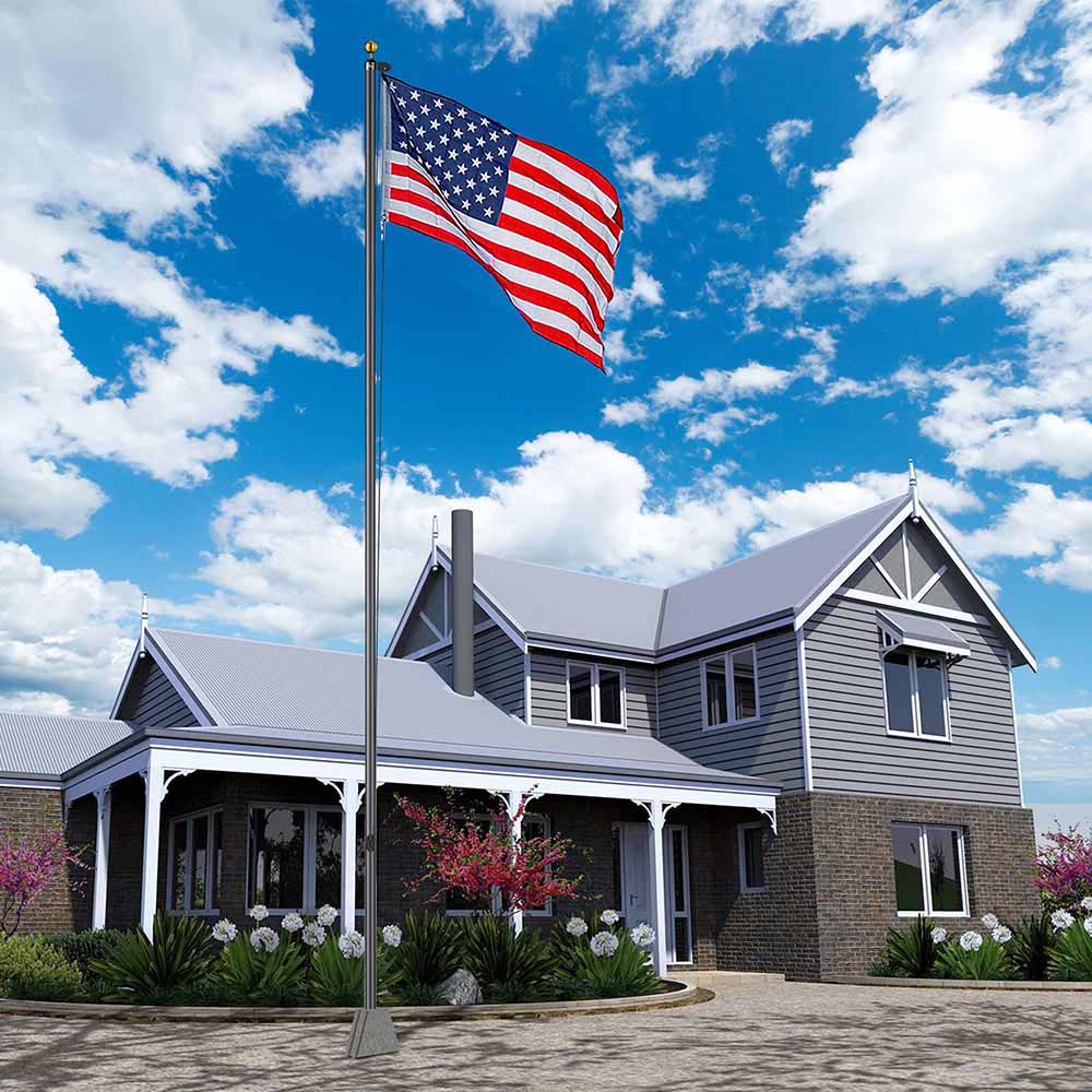 Yescom American Aluminum Sectional Flag Pole Set 30'