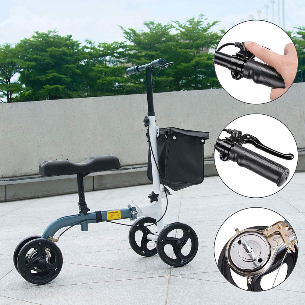 Yescom Knee Walker Scooter w/ Basket Foldable Medical Steerable