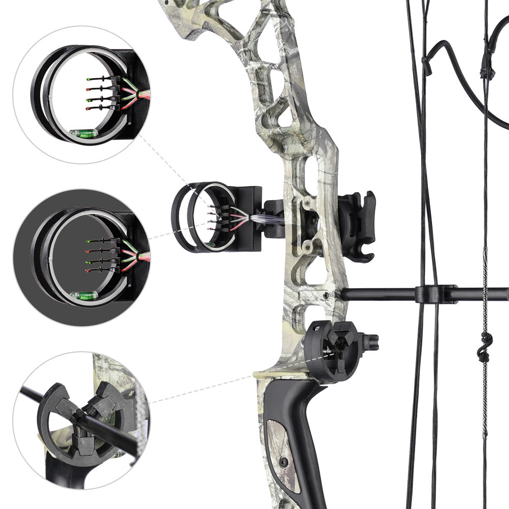 Yescom Archery Compound Bow Kit & 12 Carbon Arrows Fishing Bow