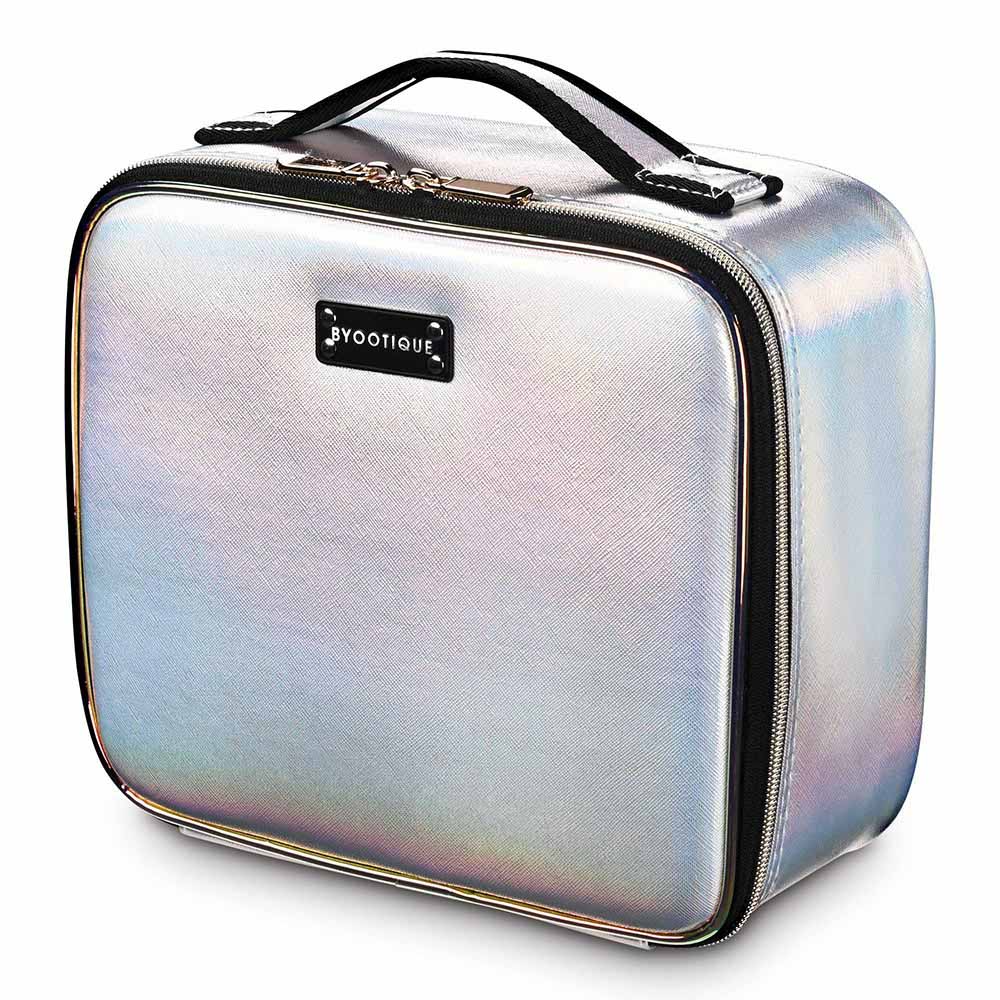 Yescom Iridescent Makeup Vanity Case with Mirror & Brush Holder