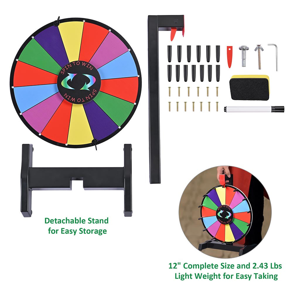 WinSpin 12 Tabletop Prize Wheel Color Dry Erase