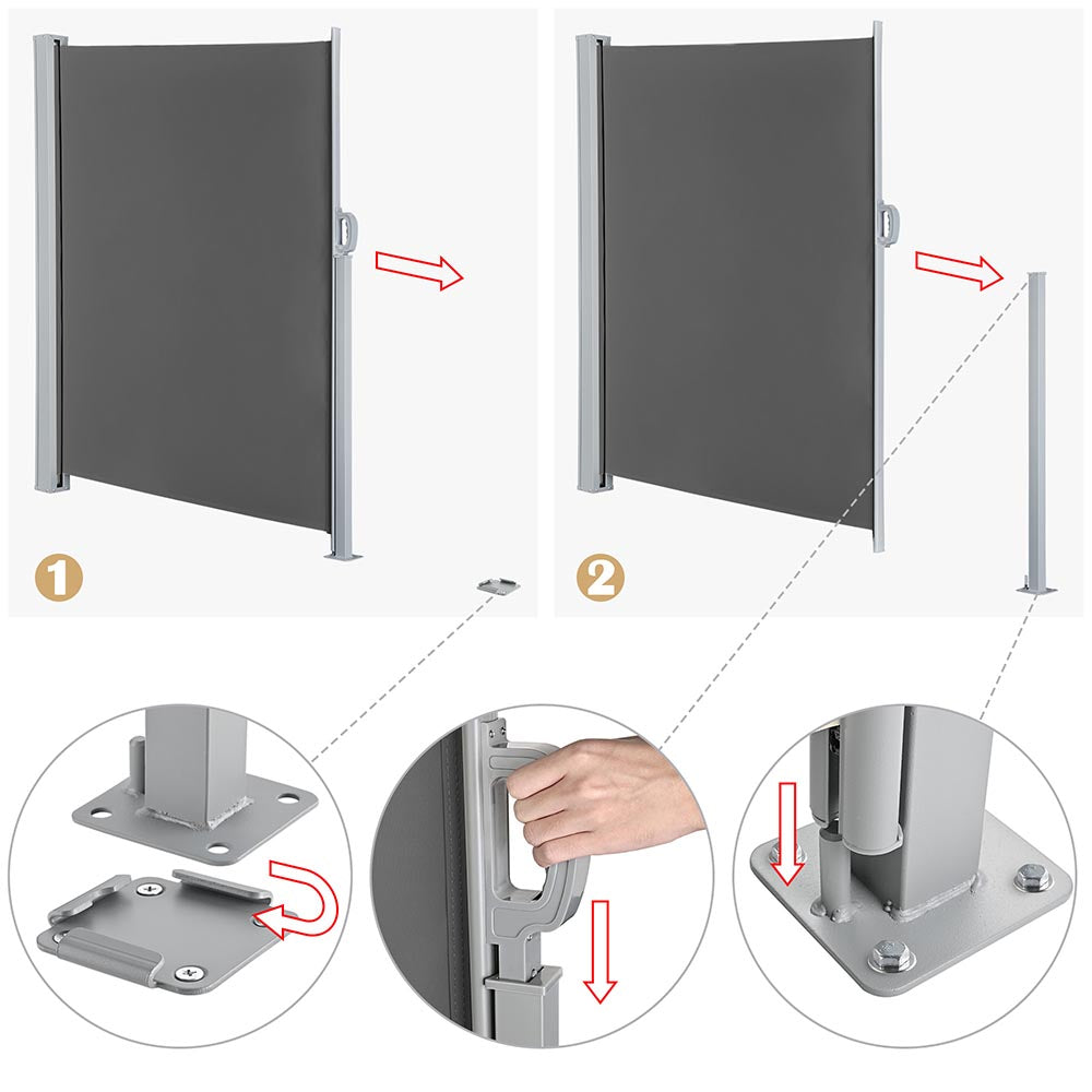 Yescom 5'x10' Retractable Side Awning Patio Sunshade Privacy Divider