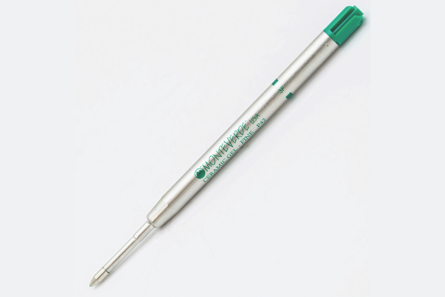 Monteverde Capless Gel P42 Rollerball Refills - Green, 0.7mm Fine (2-Pack)