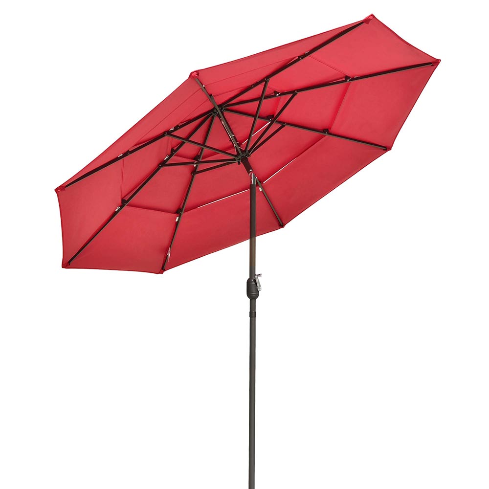 Yescom 10ft 8-Rib Patio Outdoor Market Umbrella 3-Tiered Tilt