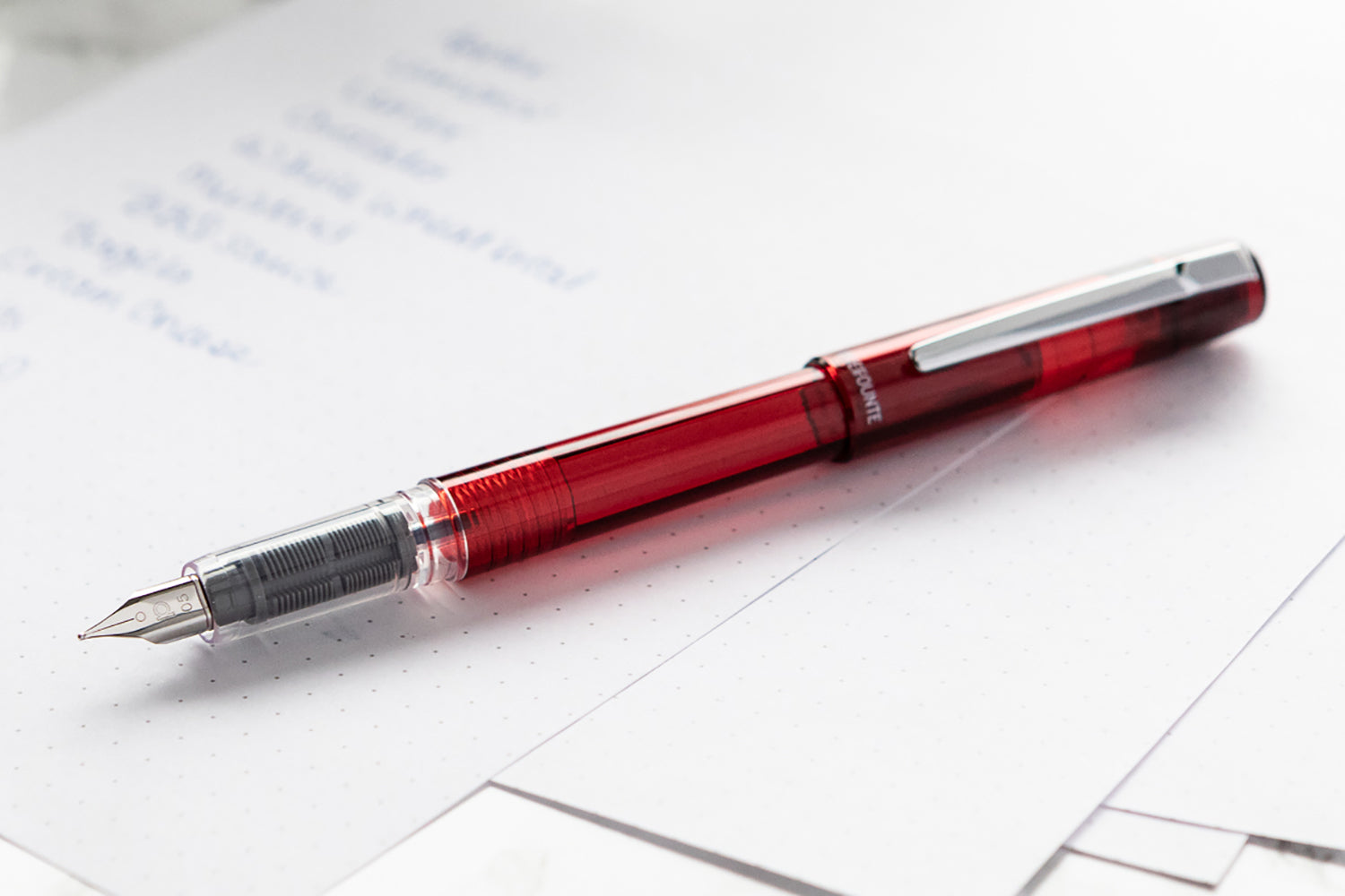 Platinum Prefounte Fountain Pen - Crimson Red