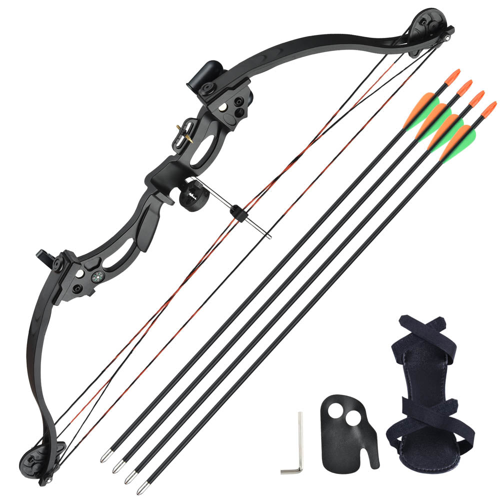 Yescom Youth Beginner Archery Compound Bow Set & 4 Arrows