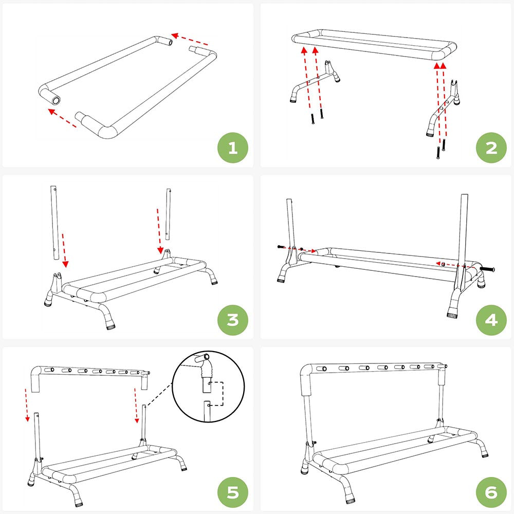 Yescom Stage Guitar Bass Stand Folding Display Rack 3/ 5/ 7/ 9 Opt