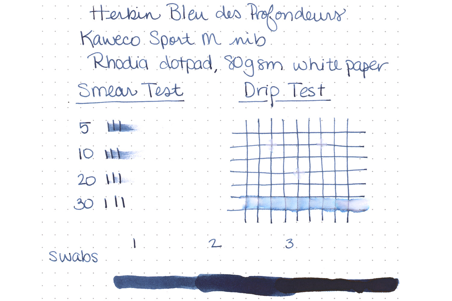 Jacques Herbin Bleu Des Profondeurs - Ink Sample