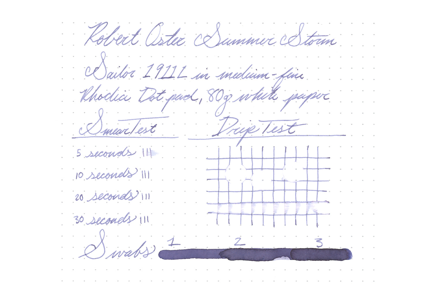 Robert Oster Summer Storm - Ink Sample