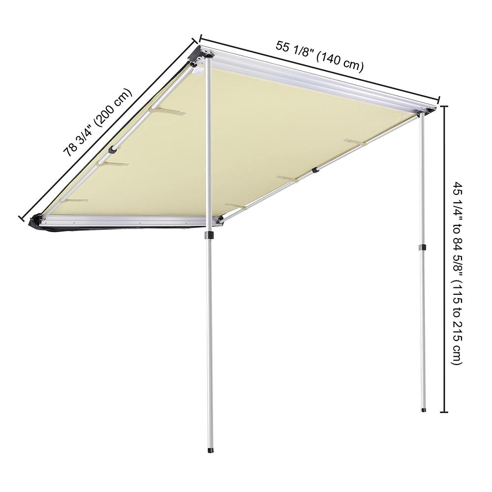 Yescom Car Awning 4' 7 x 6' 7 Vehicle Rooftop Side Tent Shade