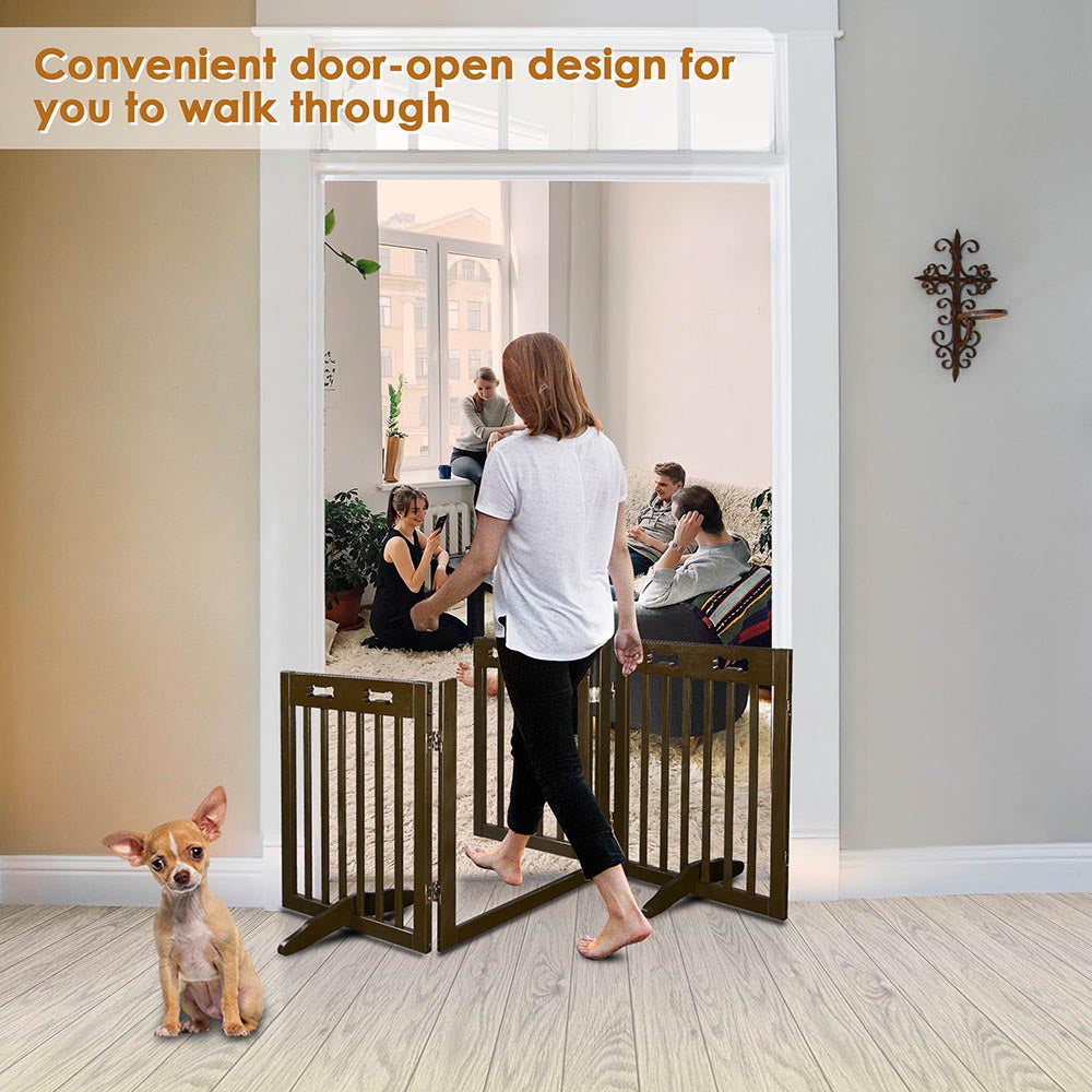 Yescom 3-Panel Folding Wood Pet Gate Crate Baby Barrier 60x24in