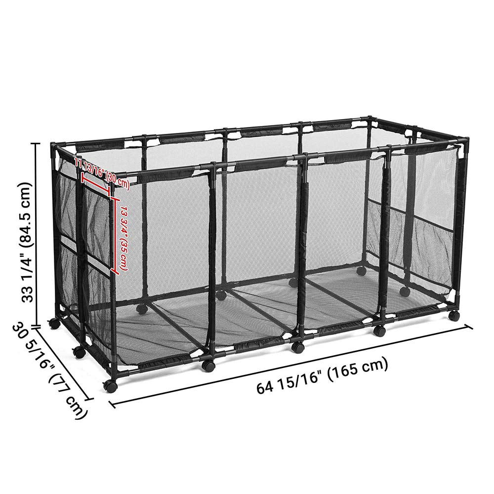 Yescom 65 Pool Toy Storage Large Rolling Cart Mesh Bin