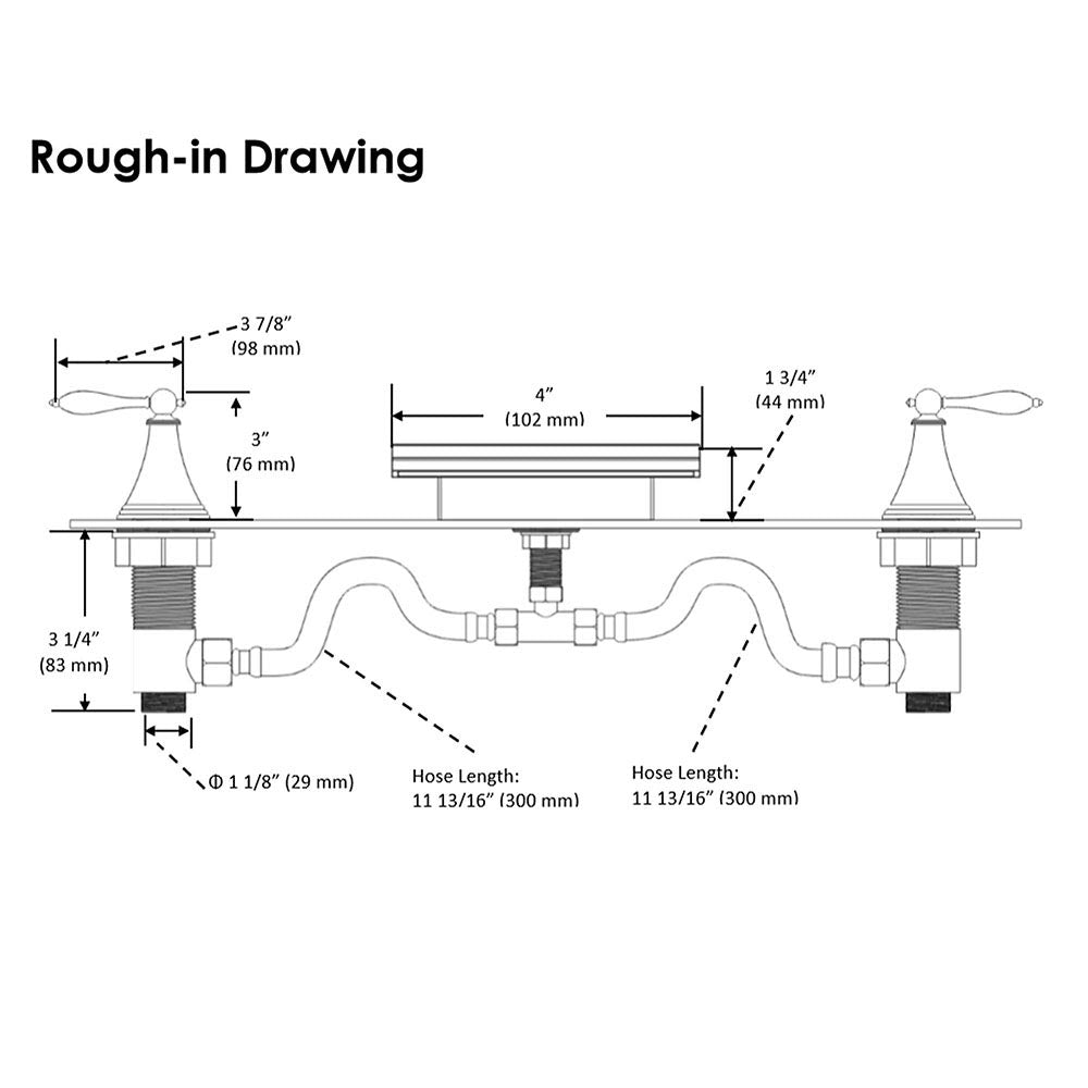 Yescom 2-handle Widespread Bathtub Faucet Brushed Nickel