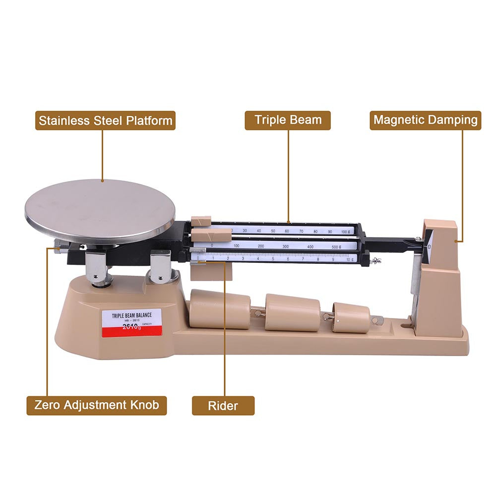 Yescom Jewelry Triple Beam Balance Precision Scale 2610 Gram